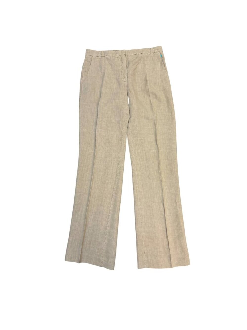 Aspesi Blu Tan Linen Wide-Leg Pants Size 44 Made In Italy